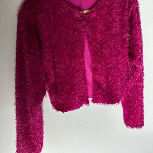 Hot Pink Fuzzy cardigan - Picture 10 of 10